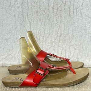 Blowfish Womens Red Thong Buckle/Strap Slip Resistant Casual Sandal Shoes SZ 9
